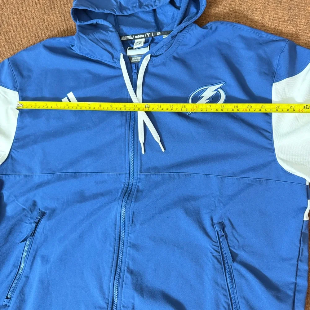 Adidas Tampa Bay Lightning NHL Full Zip Hooded Jacket Blue White‎ Mens XL IP5963